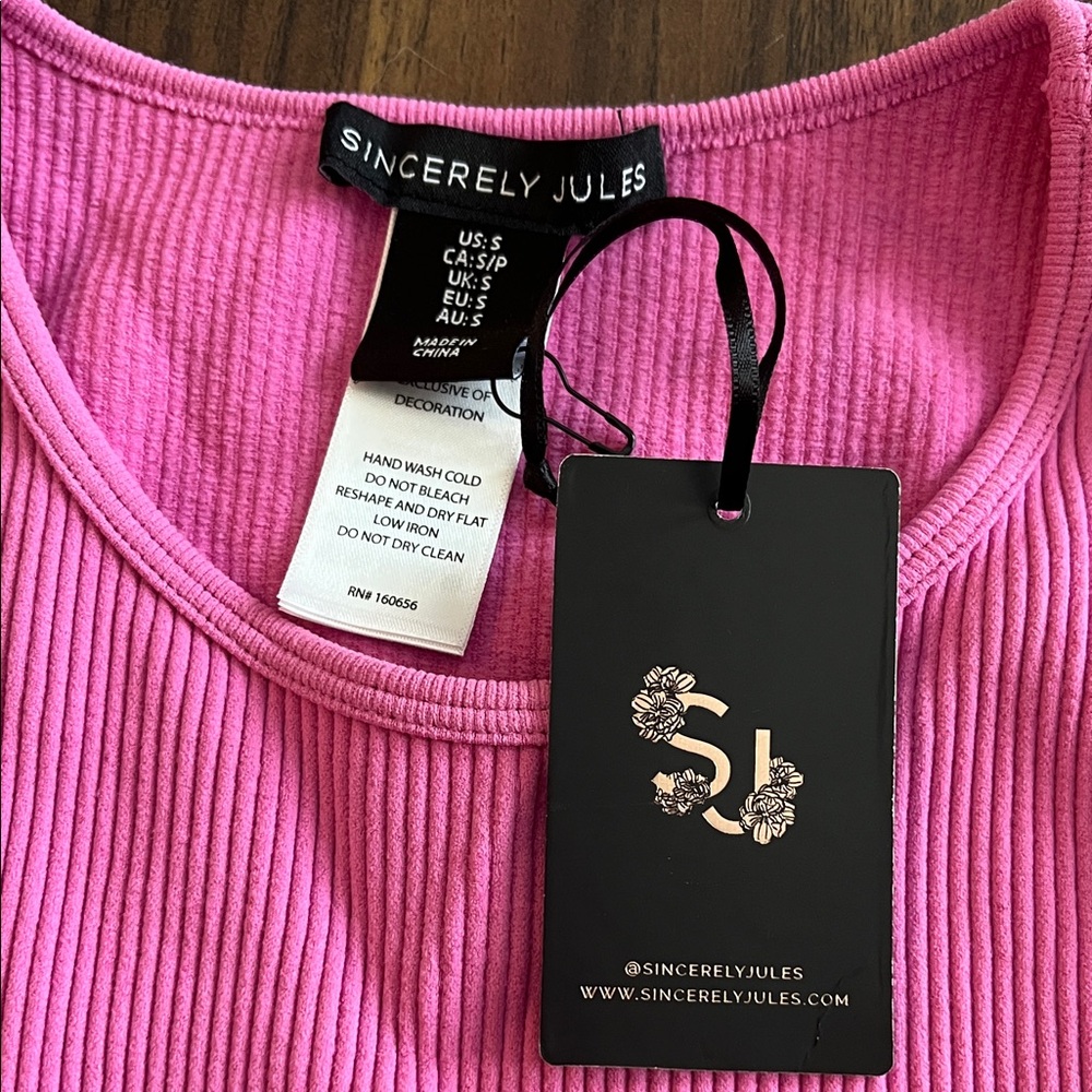 Sincerely Jules Vibrant Pink Beaded Fringe Tank Top - Picture 3 of 3